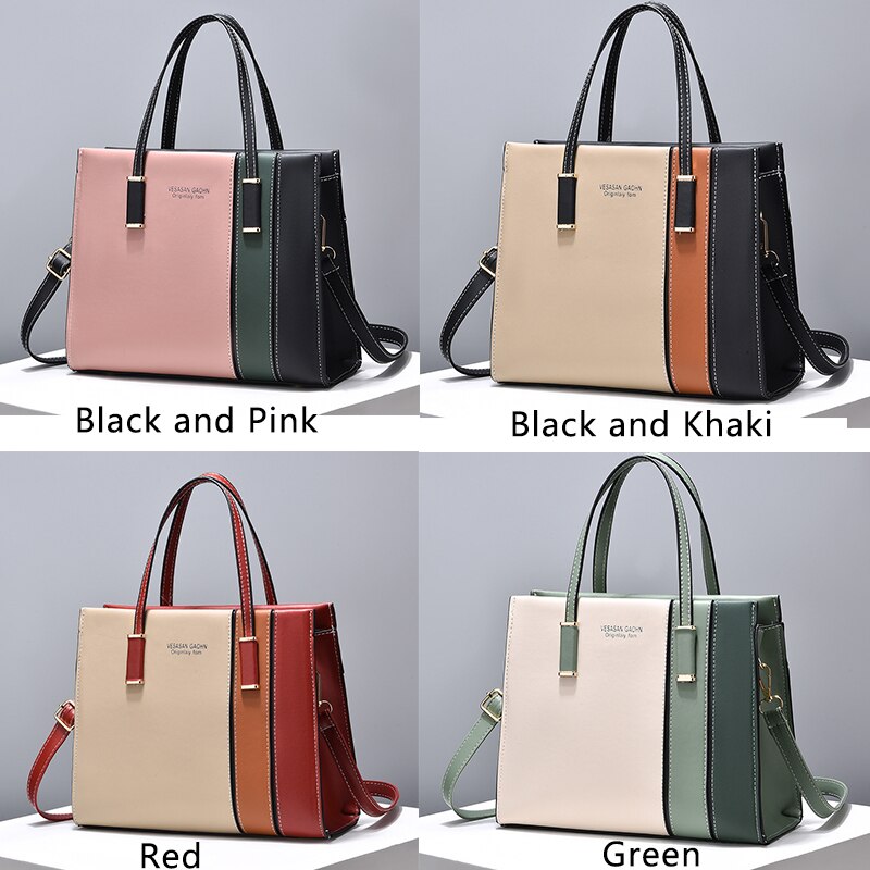 Patchwork Bolsas Para As Mulheres Ajustável Strap Top Handle Bag Grande Capacidade Totes Bolsas De Ombro Moda Crossbody Bolsas