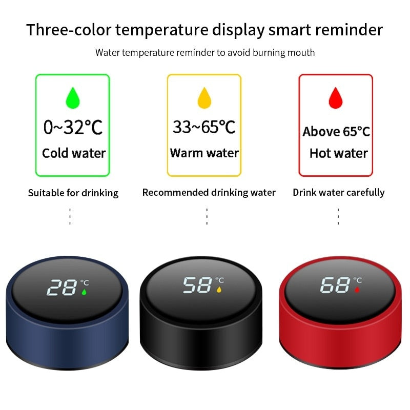 Garrafa Térmica 500ML Com Led Inox - Agua / Café - Display Digital