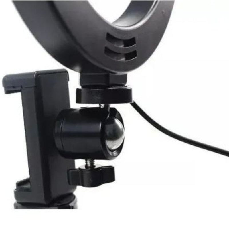 Iluminador Ring Light 6 Polegadas (16cm) com Tripe e Suporte para Celular - Ideal para Influenciador Digital, Video Conferencia