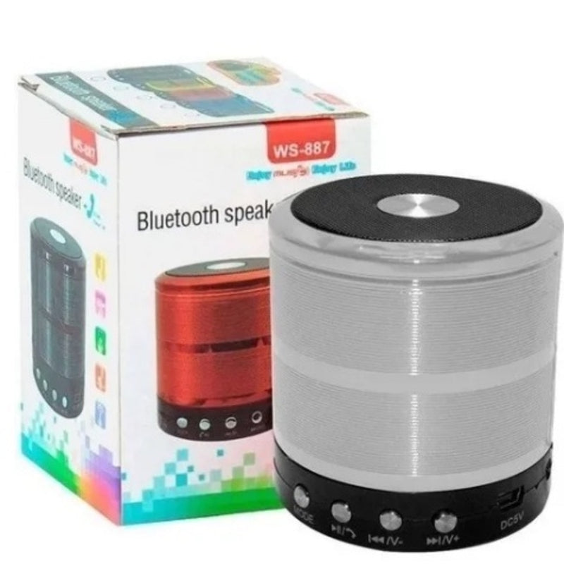 Mini Caixinha Som 887 Bluetooth Portátil Usb Mp3 Rádio, Cor Sortida